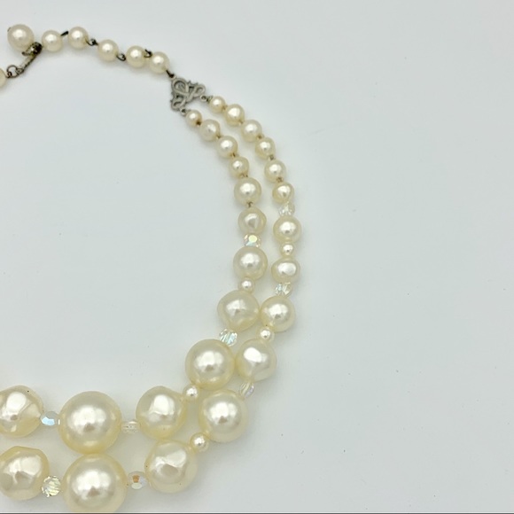 Vintage Chunky Faux Pearl Choker Necklace - Picture 4 of 8